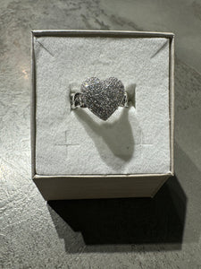 Anello cuore  brillantinato